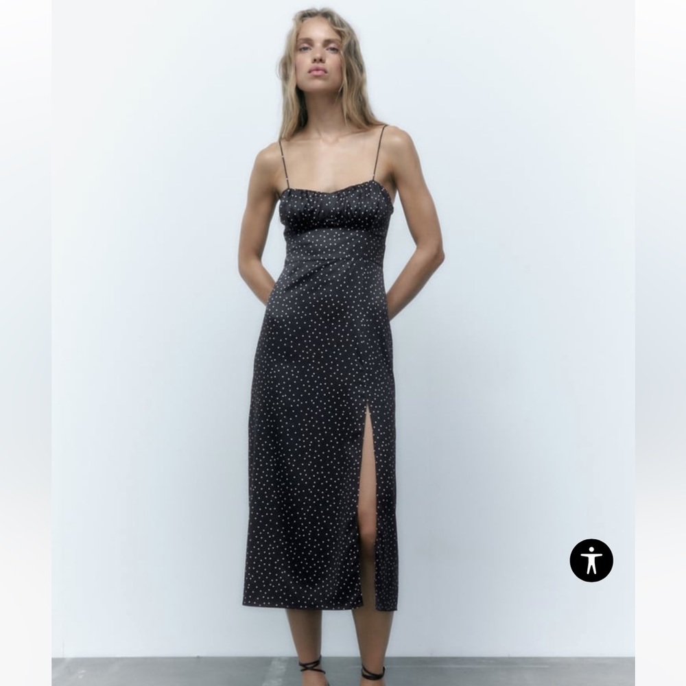 Zara Dotted Midi Corset Dress NWT Size: Small